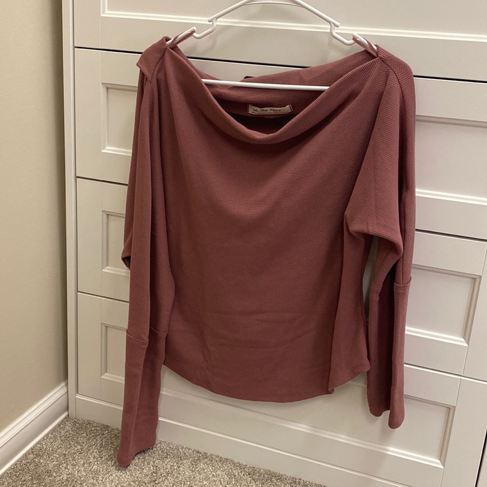 Free people pink off the shoulder sweater